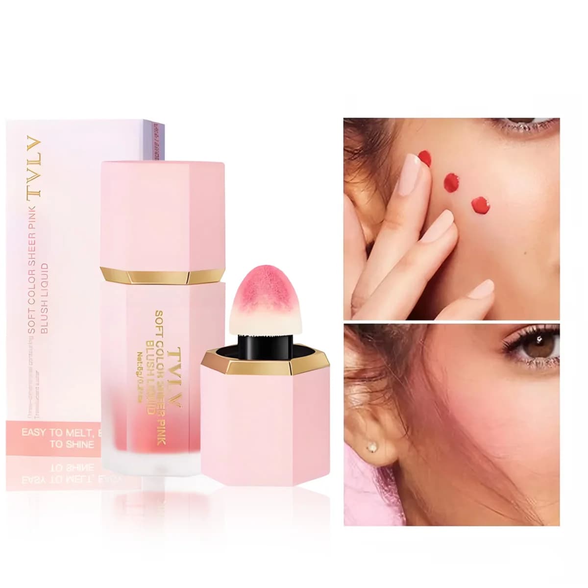 TVLV Velvet Liquid Blush Matte Sponge Head Fard Natural Lasting Illumina il contorno del viso Blush Tinta Trucco