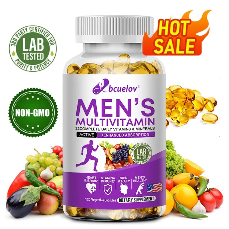 Men's Multivitamin-supports circulation, muscle growth and immune system, vitamin and mineral supplement, 120 capsules