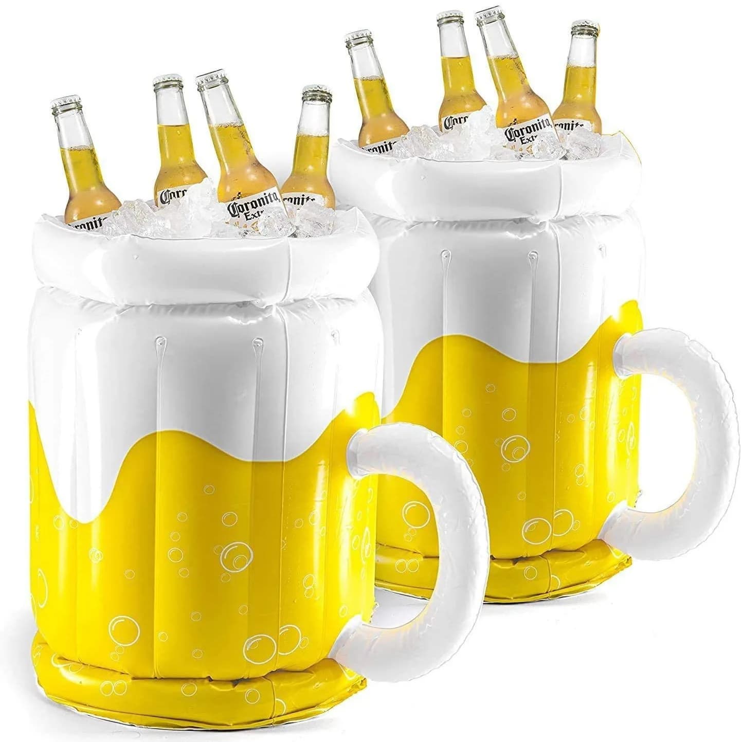 Secchiello per il ghiaccio gonfiabile in PVC Bevande fresche estive Vassoio per il ghiaccio Piscina Sport acquatici Secchio per idratazione Modello di tazza di birra Materassi ad aria