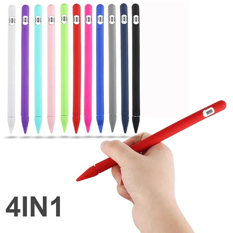 Custodia Protettiva 4 in 1 in Silicone per Apple Pencil di Prima Generazione, Accessori per Stilo Intelligente