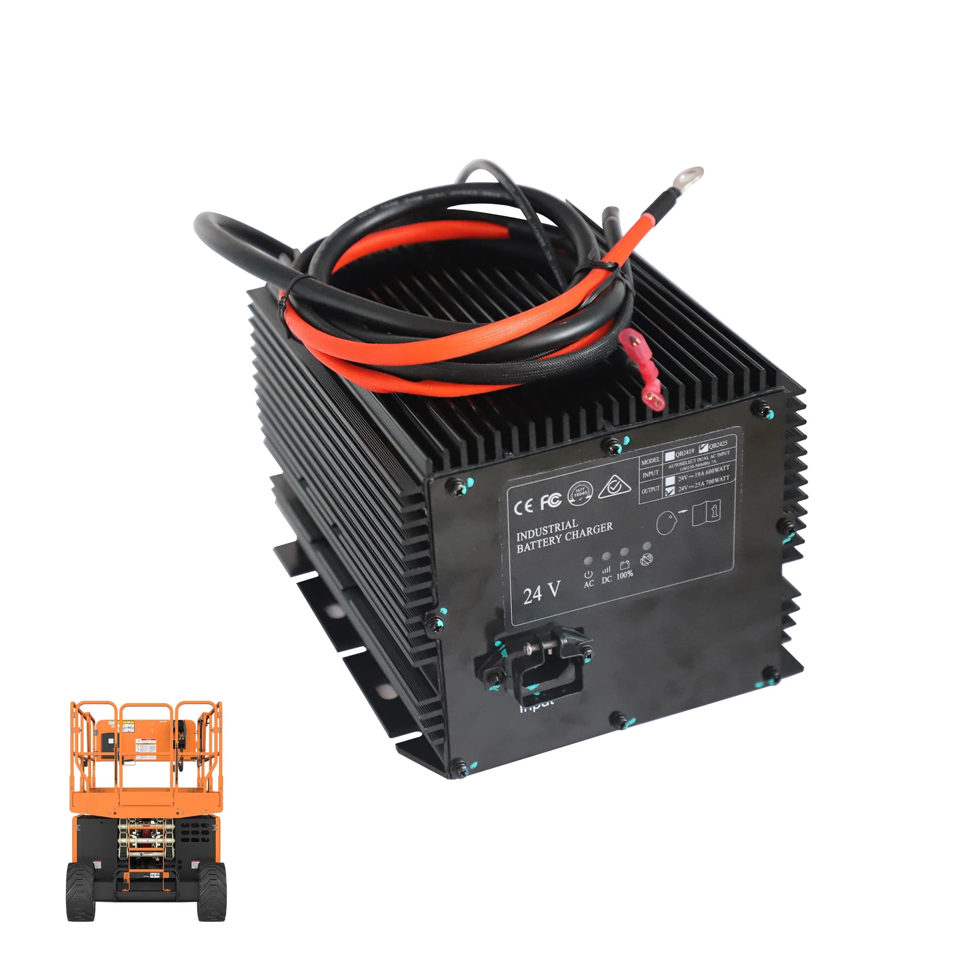 Charger 24V 25A for Air Platforms JLG/Genie/Skyjack HB600 96211 105739 161827 128537, Waterproof IP67