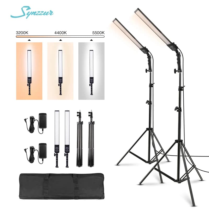Synzzur 2PCS Kit di illuminazione fotografica dimmerabile fotocamera fotografica LED riempimento Video lampada da Studio per trucco per illuminazione fotografica Youtube