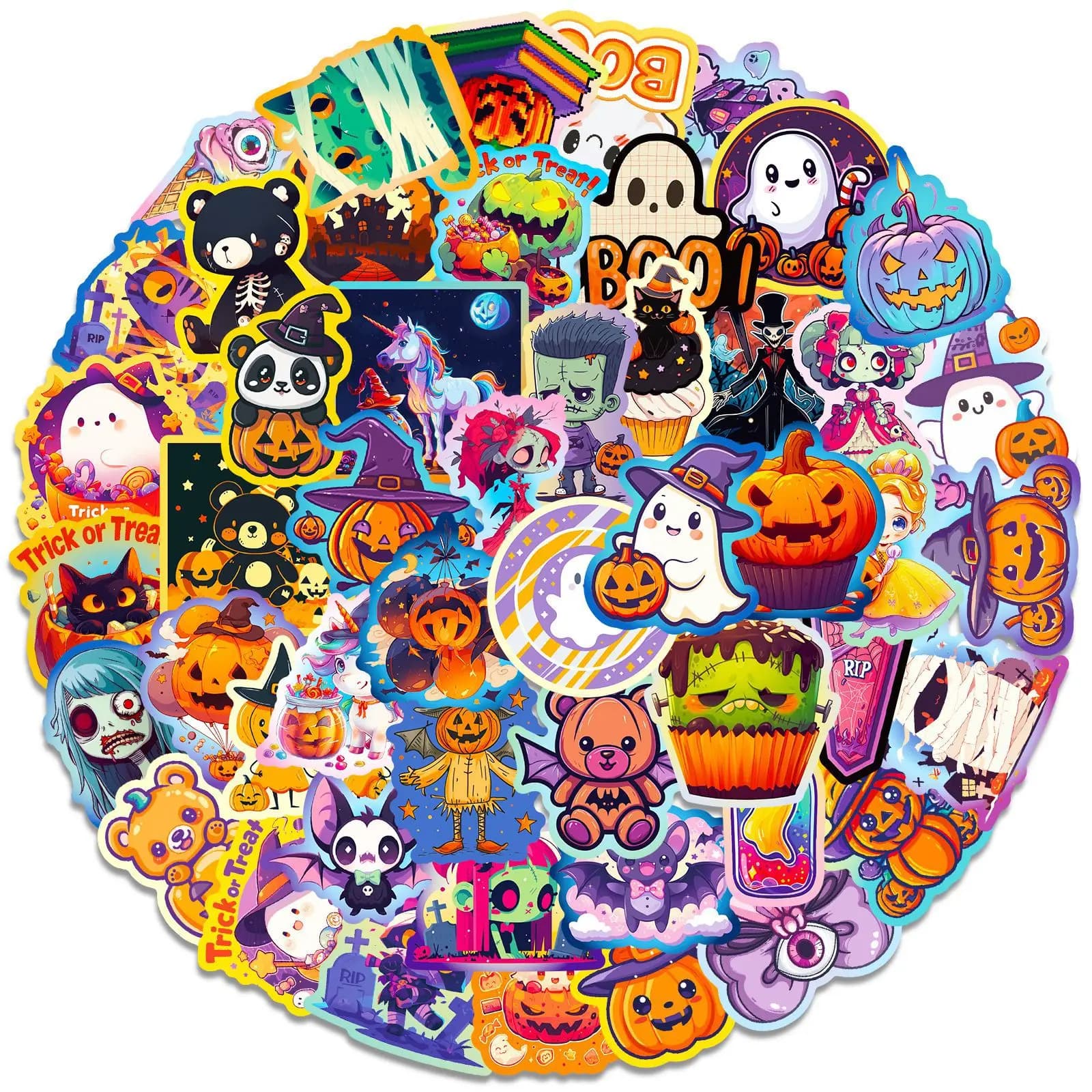 50 cute Halloween Vinyl Stickers for Kids Halloween Stickers for WaterBottles Waterproof Stickers for Halloween