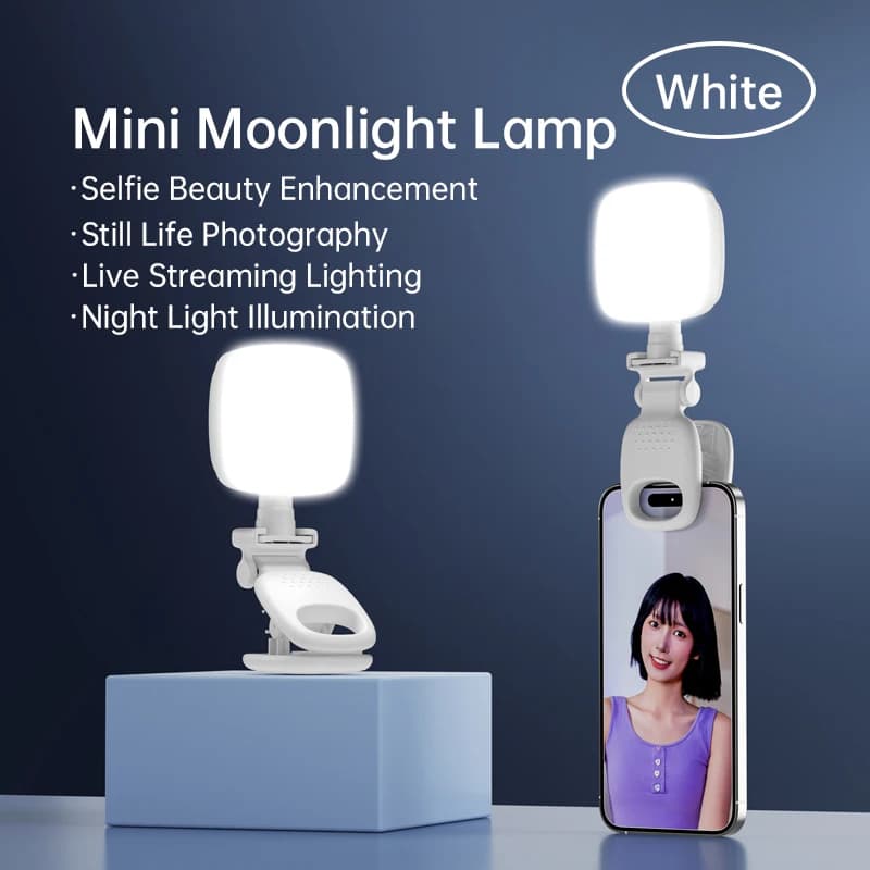 Portable LED Selfie Lamp for Camera Mini Filling Light Night Lights for Rechargeable Phone Lamp with USB Stick for Laptop Video TikTok