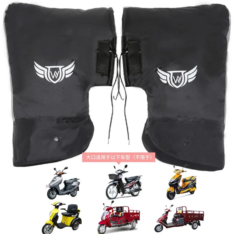 1 pair of handlebar gloves for winter, thick and waterproof motorcycles, suitable for bicycles, bikes, motorcycle