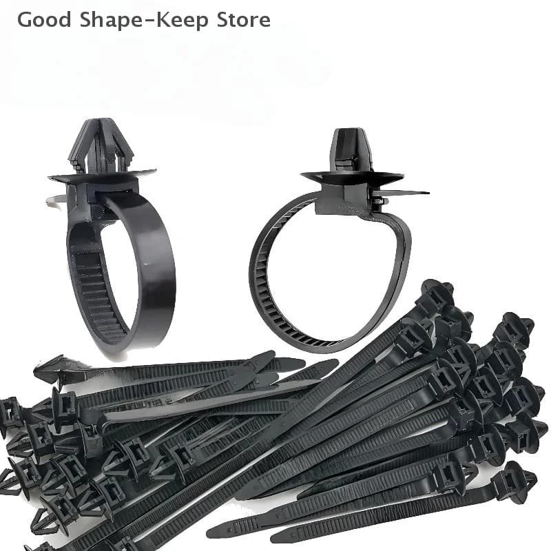 10/20PCS Fascette per cavi per auto in nylon nero Push Mount Cablaggio di fissaggio Morsetto Pinze Automobile Gestione dei cavi Organizzatori