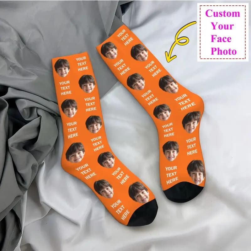 Personalized socks for men and women with custom photo text Unisex socks with 3D print