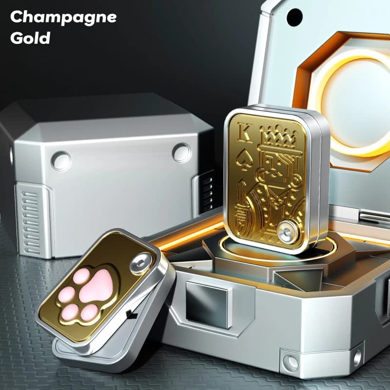 Nuovo Stress Gatto Zampa Fidget Spinner Punta delle dita Giroscopio Soluzione Riduzione della pressione Giocattolo Push Poker Push Card EDC Giocattoli in metallo Regali per adulti