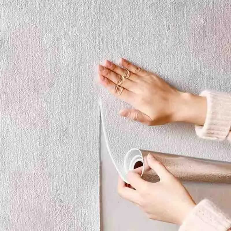 Pannello Murale 3D Rimovibile per Soggiorno e Camera da Letto, Impermeabile, Autoadesivo, in Schiuma, Adesivo Murale Portatile in Lino, Insonorizzante, Decorativo in PVC