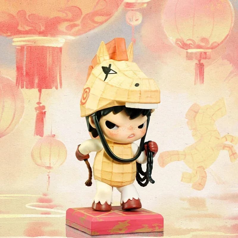 POP MART The Golden Gallop Series Blind Box - Figura giocattolo misterioso Decorazioni per la casa Modello di bambola da tavolo Ornamento da collezione autentico
