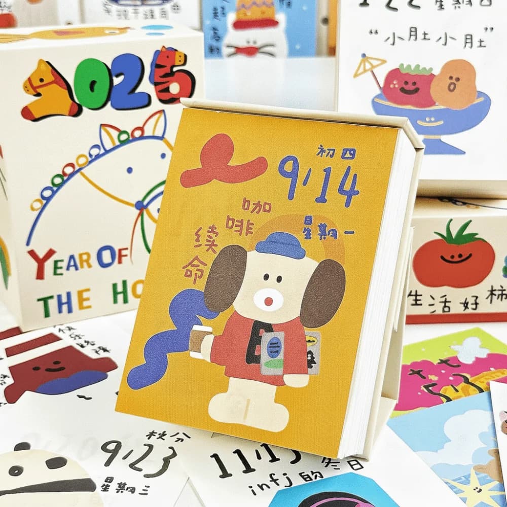 Tear-Off Graffiti Illustration Calendario Pianificazione del programma Lista delle cose da fare Notebook Planner Illustrazione divertente Calendario da 365 giorni Ufficio