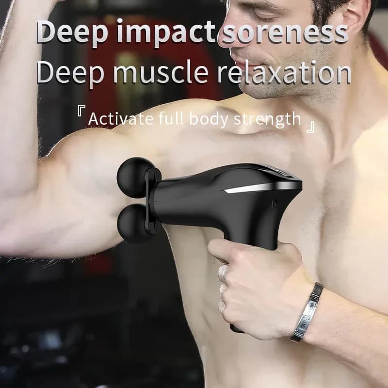 Mini double massage heads with high frequency vibration Pistola for light massage for relaxation and muscle relief to relieve stress