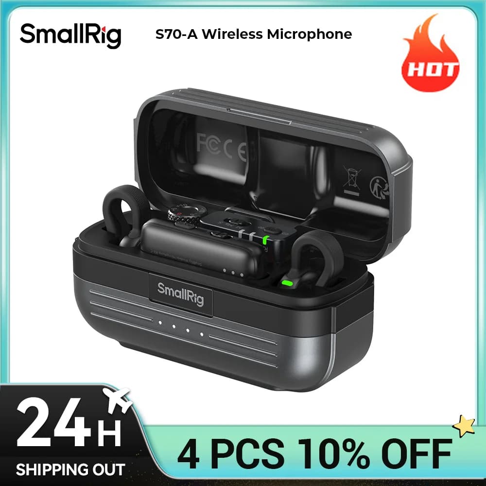 Wireless SmallRig S70 All-in-One Microphone with 40 Hours of Autonomy for Content Creators, Streamers, Live Streaming, Vlogging, Video Production