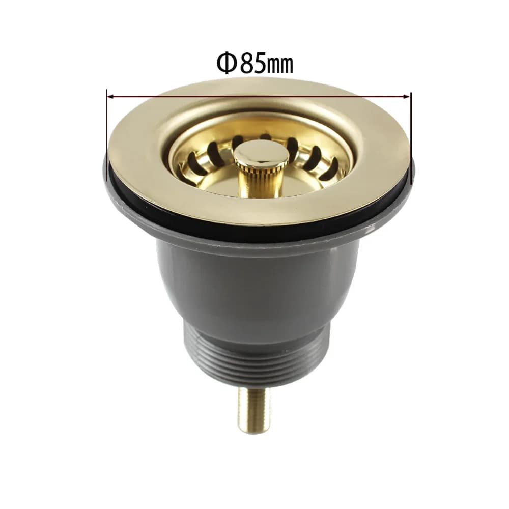 Kit di scarico color oro lucido Talea 114MM per lavello da cucina, filtro a cestello in acciaio inossidabile, XJ303C024