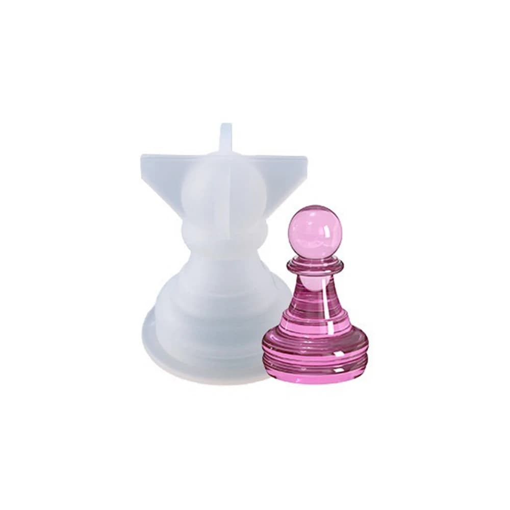 10 pz Stampi in Silicone per Scacchi Fai da Te Stampi per Colata in Resina Strumenti per Stampi Artigianali in Argilla Peone Bianco 29x34mm Diametro Interno: 20mm