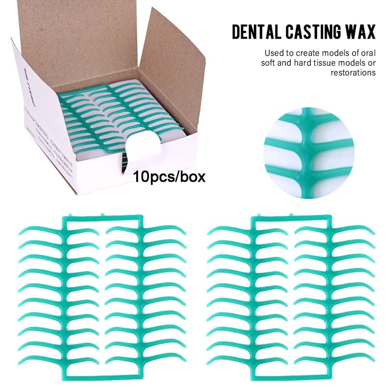 1 scatola di materiale per laboratorio dentale cera dentale rete griglia chiusura a forma di foglio di cera per metallo fuso design parziale design materiale per laboratorio dentale