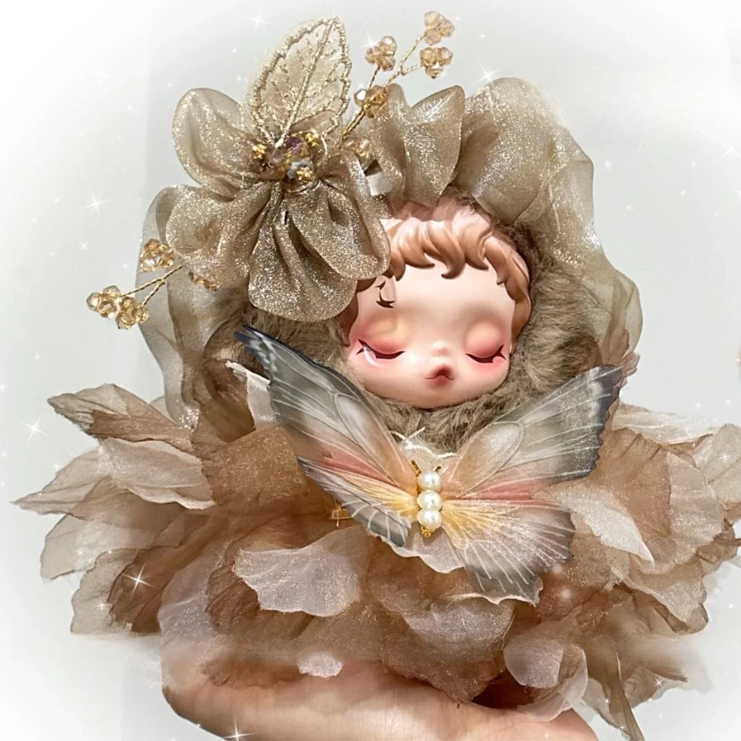 Vestiti per bambole per Skullpanda Tessitura leggera Giardino Squisita gonna da fata Farfalla Fiore Anello per capelli Set Accessori di ricambio