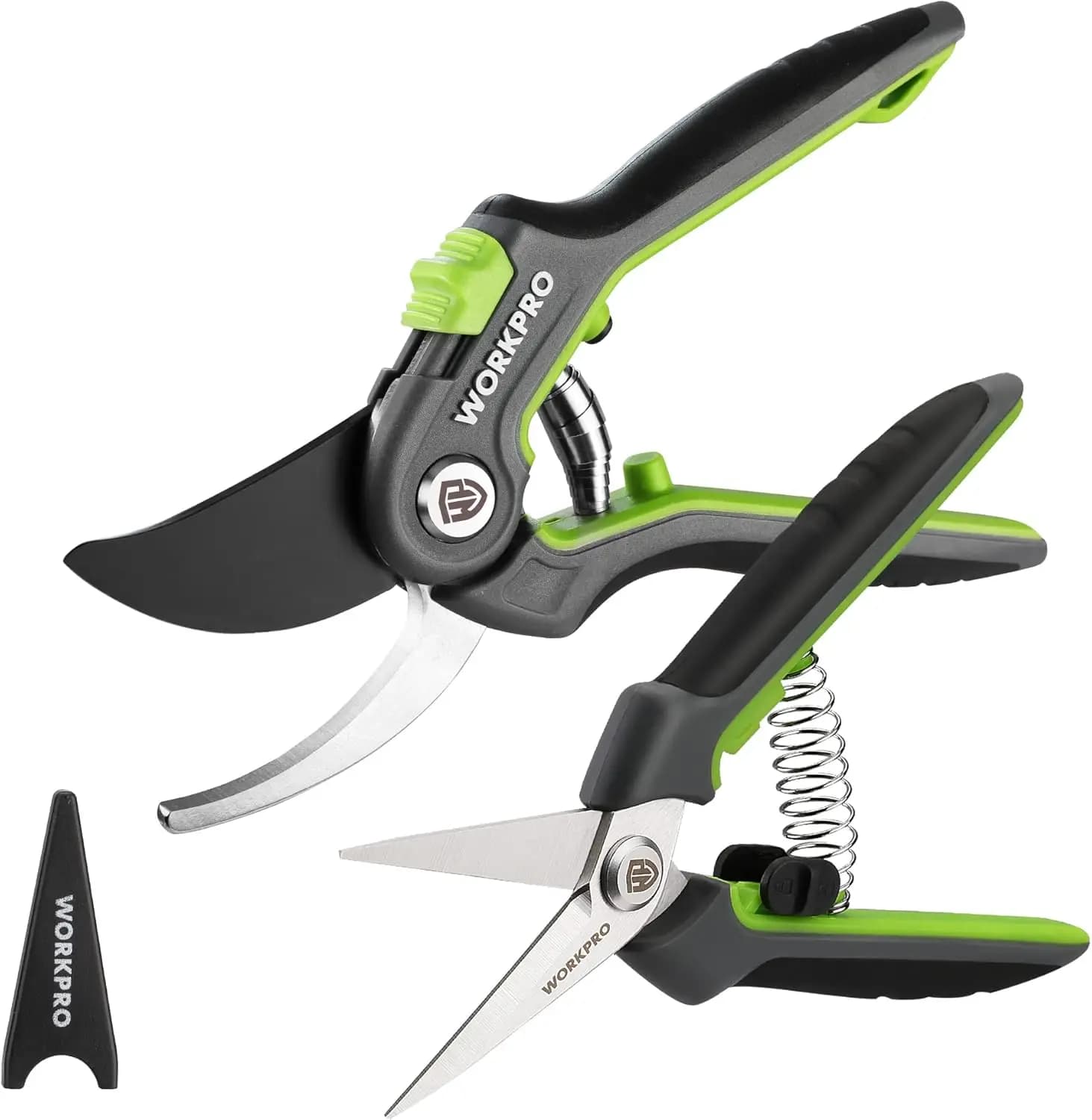 Set di 2 Forbici da Giardinaggio, 8" Bypass e 6,25" Forbici Diritte, Lame Affilate per Tagliare Fiori, Potare Piante, Raccolta Frutta