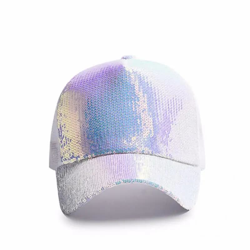 Women's Baseball Cap Spring Summer Solar Protection Sun Hats For Women's Network Cap With Breathable Sequins Fashion Hip Hop Black Bling