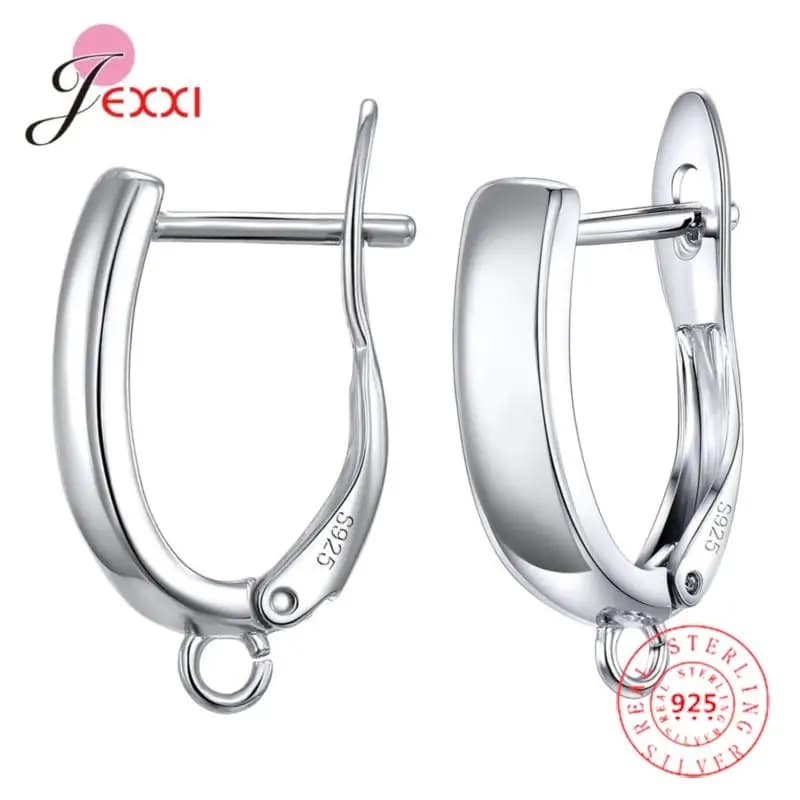 Authentic 925 Sterling Silver Color Earrings for DIY Jewelry Accessory High Quality Women Girls Jewelry Component