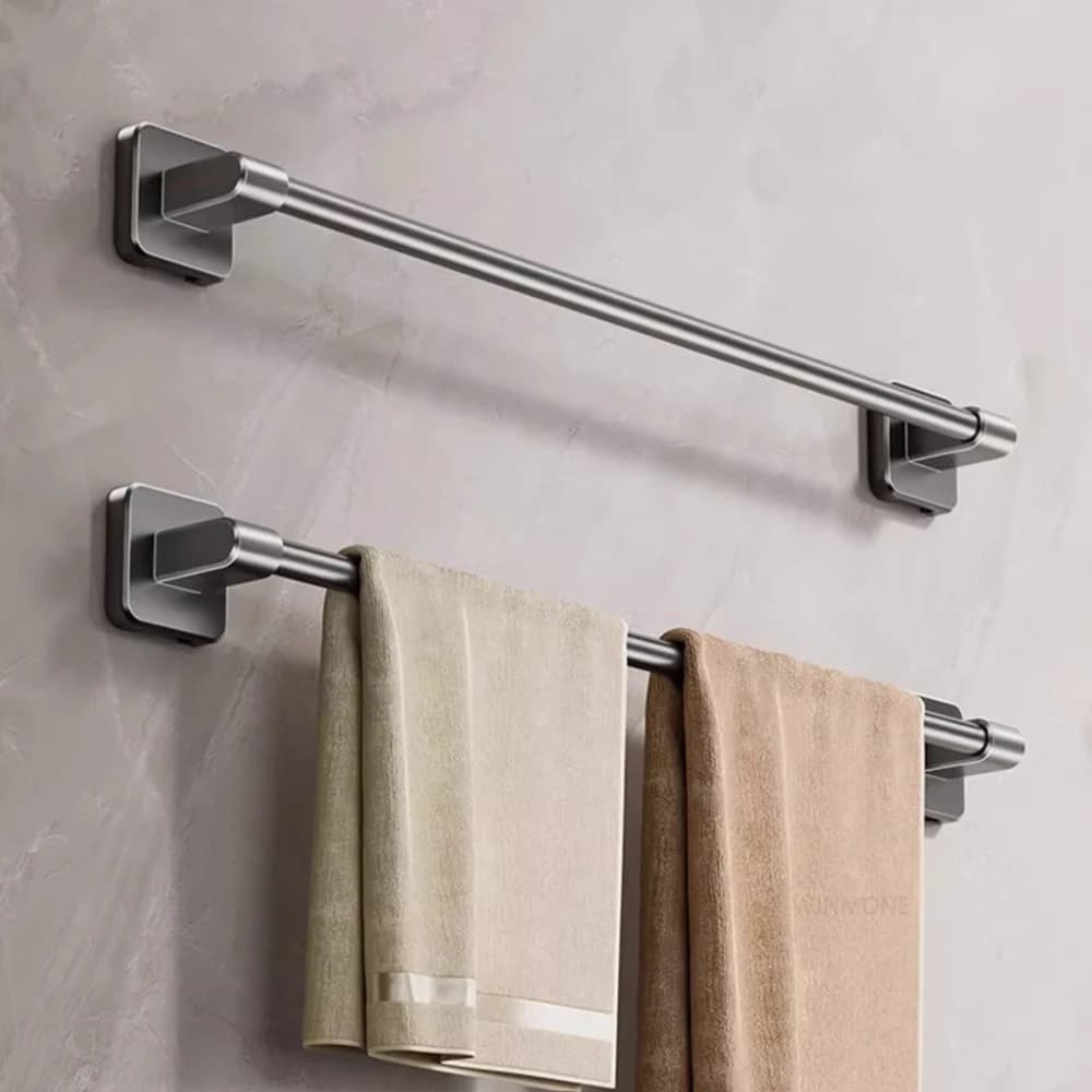 Portasciugamani da bagno Punch Free nero bianco grigio portasciugamani da bagno portasciugamani autoadesivo accessori Hardware da cucina per bagno 30/40/50/60cm porta portasciugamani multiuso