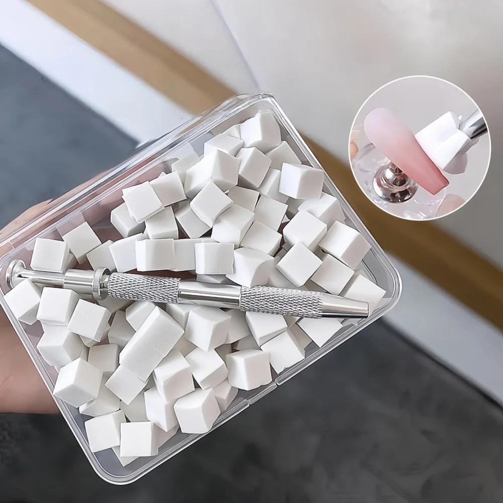 50/150pcs Sponge Gradient Nail Art Stamper Tools Gel Polish Color Gradient Brush Glitter Powder Dotting Pen For Manicure Tools