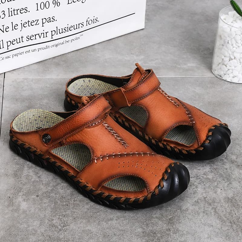 Men's Summer Sandals Classic Roman Leather 2024 Slippers Outdoor Sneaker Beach flip flops in rubber men's sandals Trekking water