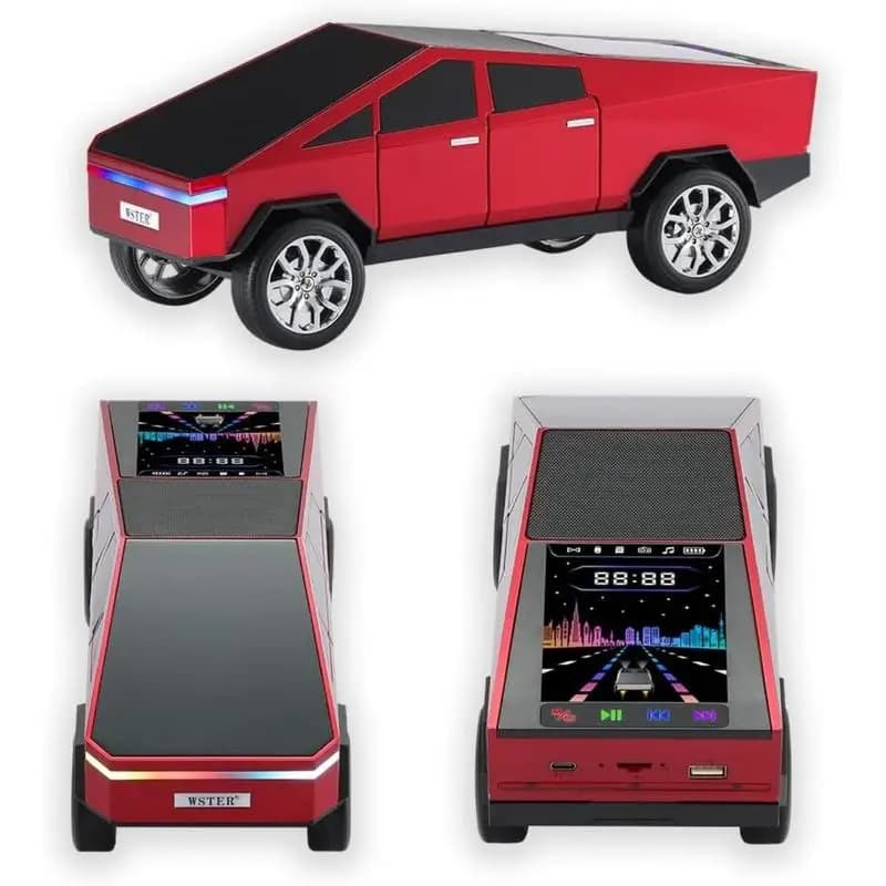 Bluetooth Speaker WS-580 Cybertruck with HD audio, portable wireless speaker with FM/TWS radio, supports USB/TF/AUX, perfect choice as a gift