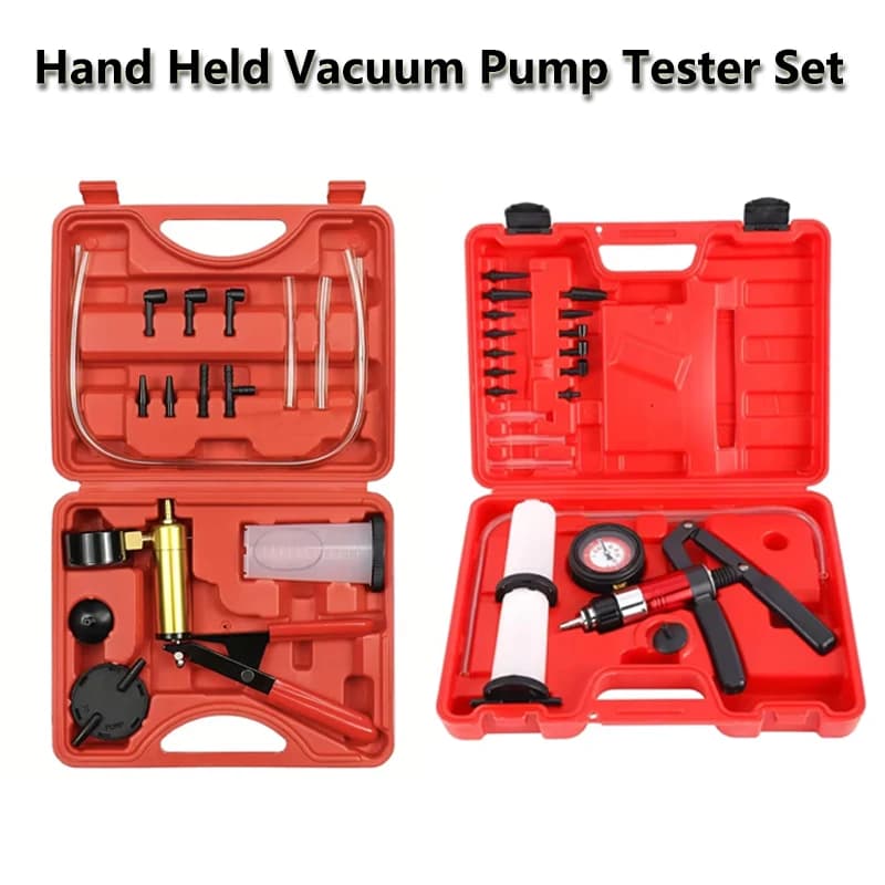 21 pz Manuale Spurgo Freni Pompa A Vuoto Kit Tester di Fluidi Automotive con Adattatori di Calibro 2 in 1 Pistola Palmare Strumenti di Prova per Auto
