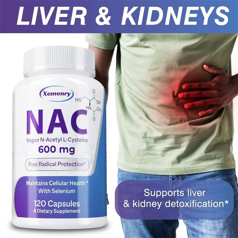 NAC 600mg Capsules - Supports skin health, antioxidant, detoxifying, improve immunity - Not GMOSupplement
