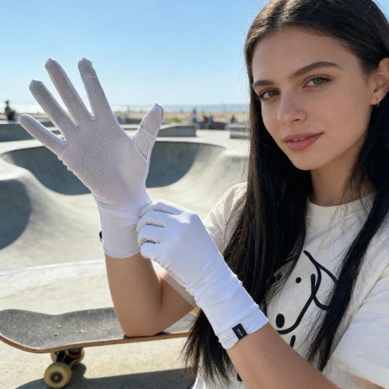 Ice silk extendable gloves with sunscreen for women, summer UV protection, outdoor driving, cycling, anti-slip, touch screen