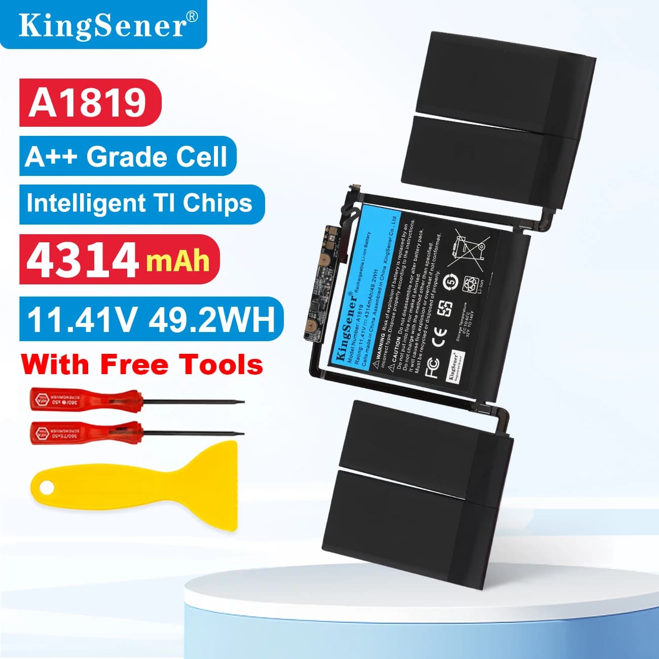 KingSener A1819 Batteria per Apple MacBook Pro 13'' Touch A1706 (Fine 2016 metà 2017) EMC 3071 EMC 3163 MLH12LL/A MPXV2LL/A 49,2WH
