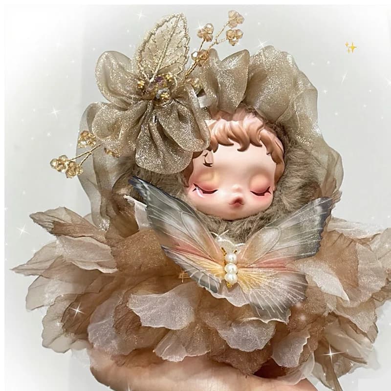 Per/Panno Skullpanda Tessitura leggera Giardino Squisita gonna da fata Farfalla Fiore Anello per capelli Set Accessori di ricambio