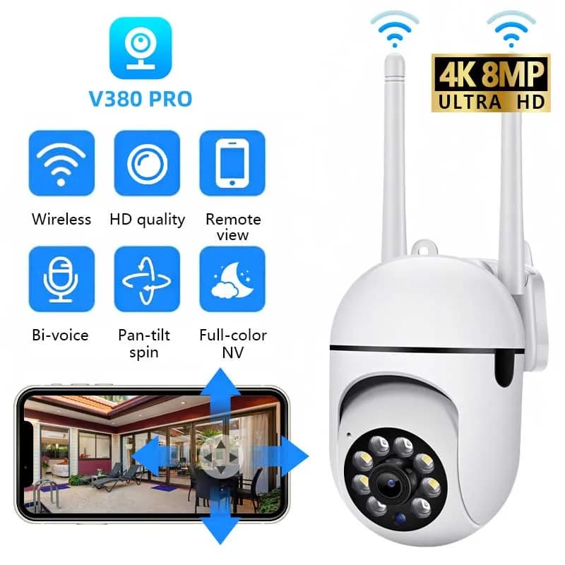 Telecamera WiFi 1080 HD Telecamera IP PTZ domestica Telecamera di sorveglianza wireless audio notturna a colori Telecamera CCTV di sicurezza con tracciamento automatico domestico