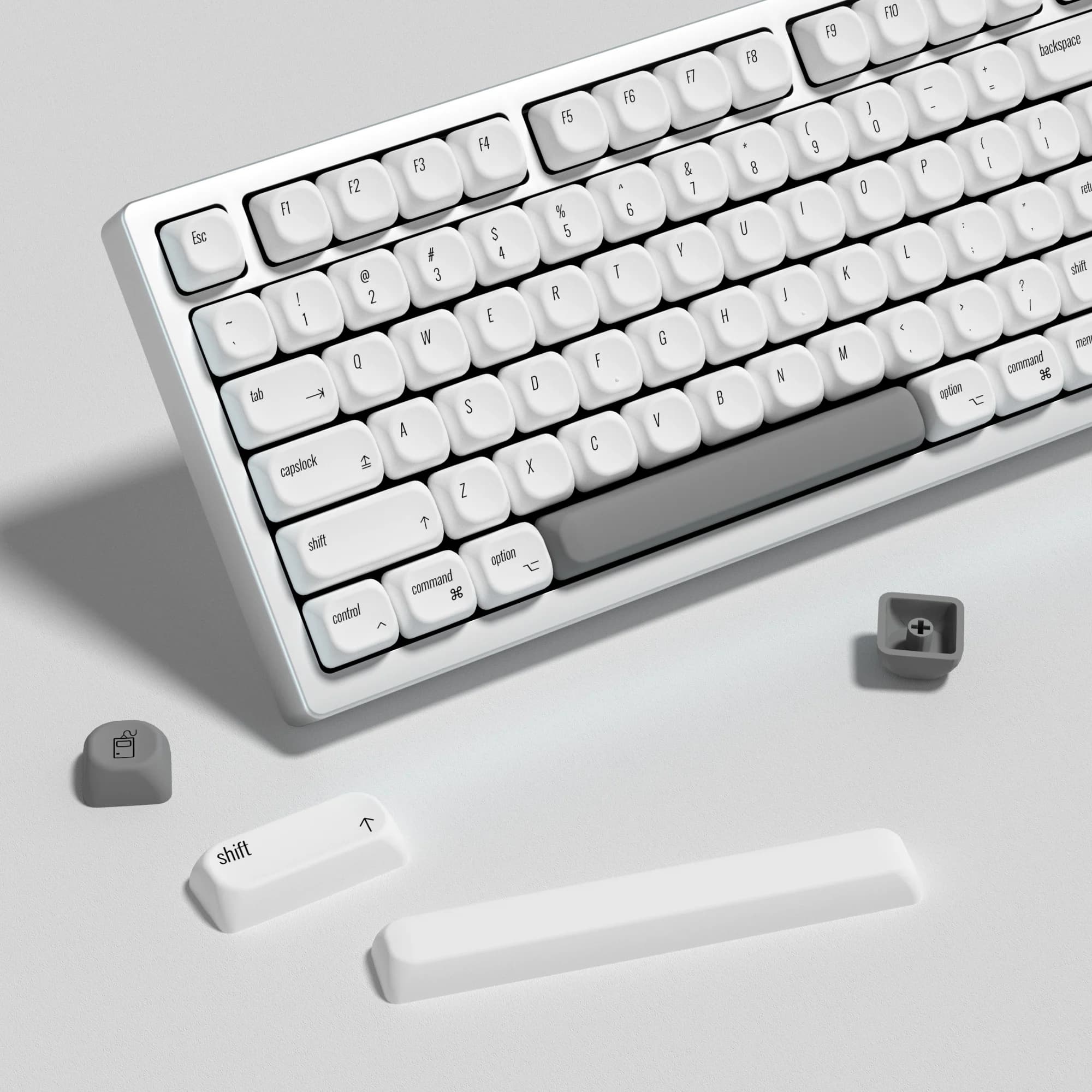 KBDiy Retro MAC Style Keycaps ISO KOA Profile PBT Keycap Switch MX Custom for Mechanical Game Keyboard Set of 138 White Keyboards F75 F87 Pro F99 Hi75 GMK67 GK61 Hi98 K86 60 60% Aigo A68 Ajazz AK820