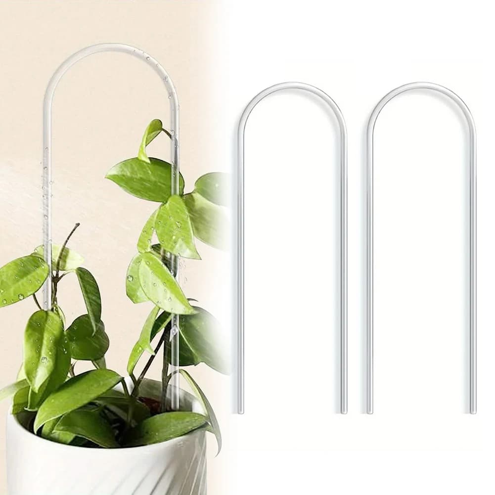 2 pieces U-shaped acrylic for plants, elegant structure for climbing plants, plant support for indoor vines, flowers, elegant garden tray
