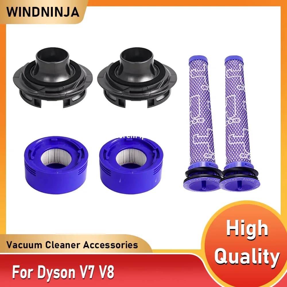 Copertura motore posteriore, filtro HEPA, filtro post-filtro per aspirapolvere senza fili Dyson V7 V8, kit pre-filtro e post-filtro HEPA