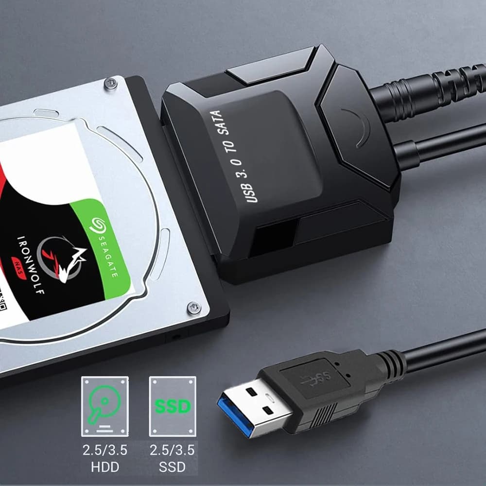 Adattatore per disco rigido Serial ATA ad alta velocità da 5 Gbps Cavo da USB 3.0 a SATA 3 per HDD esterno SSD da 3,5/2,5 pollici Convertitore SATA a USB
