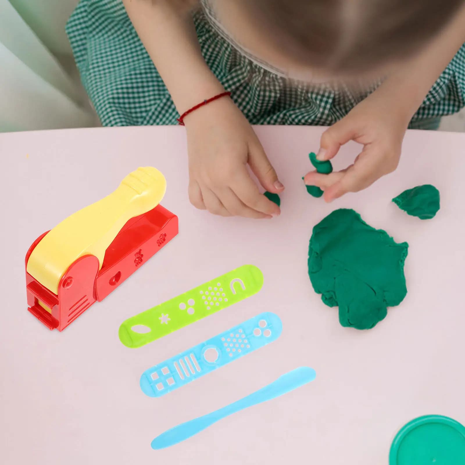 Set di 4 Attrezzi per Argilla Colorata, Kit Creativo per Plastilina e Sabbia da Spiaggia, Gioco Educativo Fai-da-Te