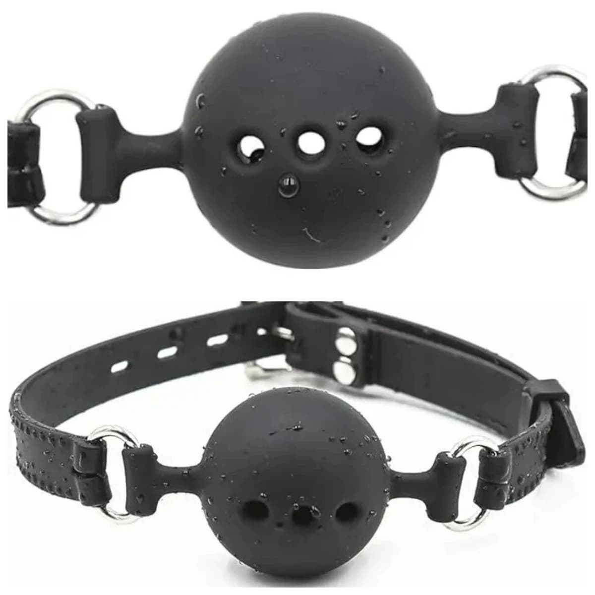 Cinghia per bocca in silicone, giocattoli sessuali bondage in similpelle, regolabile con sfera in plastica, per giochi di ruolo per adulti, flirt, coppie, BDSM