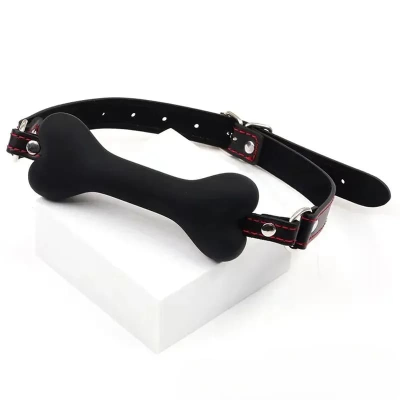 Bocca aperta Gag Imbracatura morbida Palla Gag Silicone Osso di cane BDSM Bondage Schiavo Gag Plug SM Giocattoli del sesso per le donne Prodotti per adulti