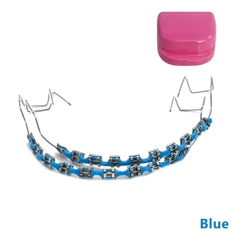 Decorazioni Dentali Temporanee Colorate alla Moda con Fili Metallici, Legature Ortodontiche di Alta Qualità, 1 Paio
