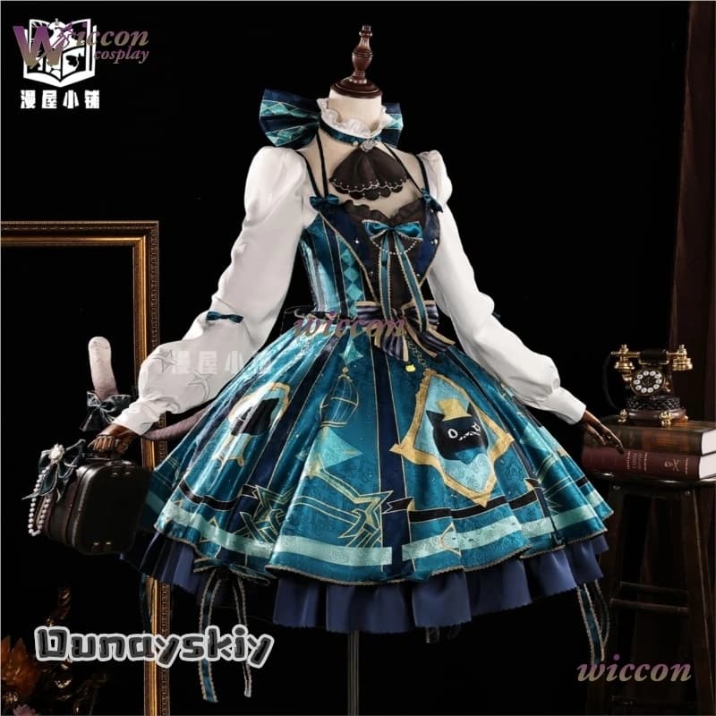 Genshin Impact Korean-Caffè Collaboration Lynette Cosplay Costume {Hemera} Wig Dress Copricapo Hat Prop Women Girls Hallowen
