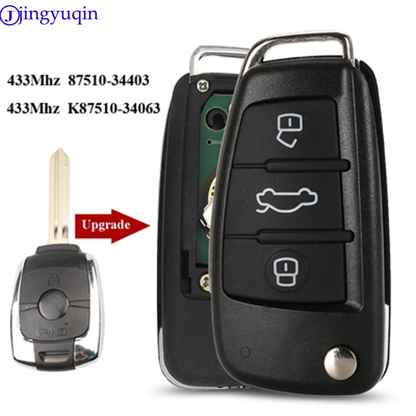 Jingyuqin 433 mhz Chiave A Distanza Dell'automobile di Controllo Per SsangYong Actyon Kyron Rexton Korando K87510-34403 K87510-34063