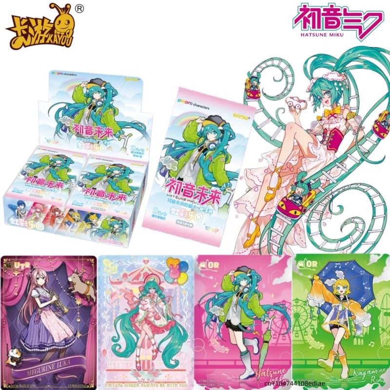 KAYOU Autentico Nuovo Pacchetto di Carte Collezionabili con Personaggi Hatsune Miku Piapro, Cantante Virtuale, Merchandise Anime, Regalo