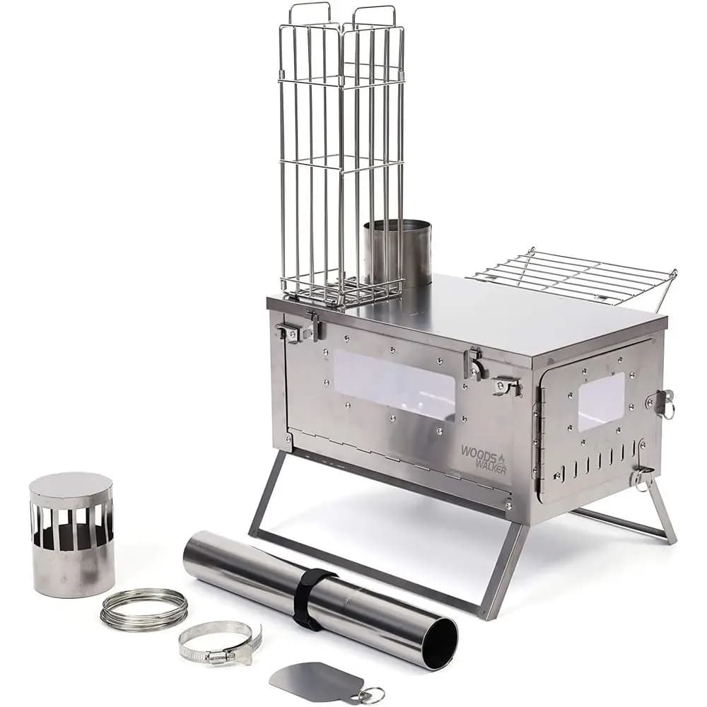 Light Portable Wood Stove for Camping, Winter Grill and Tent Heater