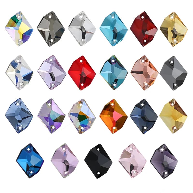 10 pz/pacco Perline di Vetro Flatback Cucire su Strass Allentati Per Abbigliamento 11X14mm 13x17mm 17x21mm Pietra di Cristallo Strass per il Vestito FAI DA TE