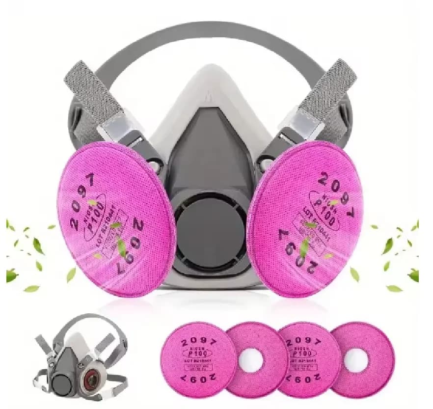 6200 Respirator Gas Mask Half Face with 2097 Filter Goggles Set for Epoxy Dust Paint Organic Vapor Formaldehyde Welding Grinding