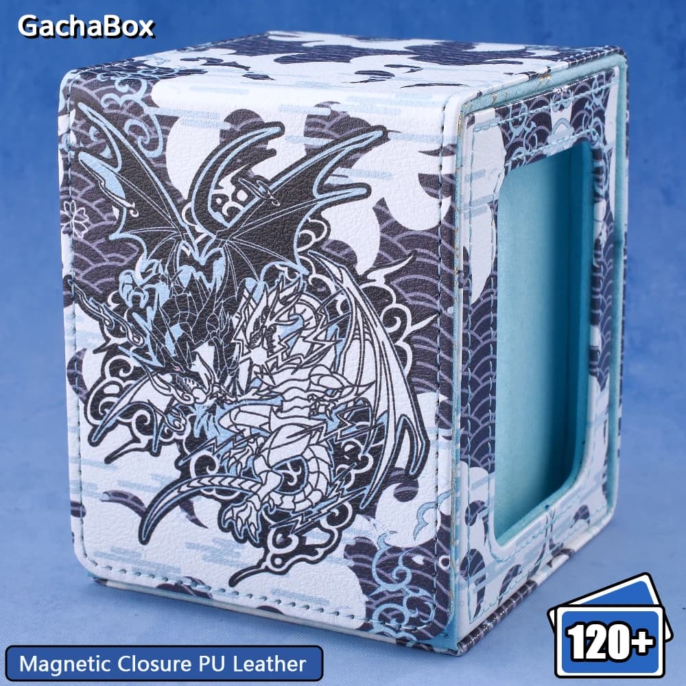Diviner Dragons Chi Deck Scatole portaoggetti Chiusura magnetica Pelle PU, contiene oltre 120 carte per la collezione di giochi di carte PTCG YGO TCGMTG
