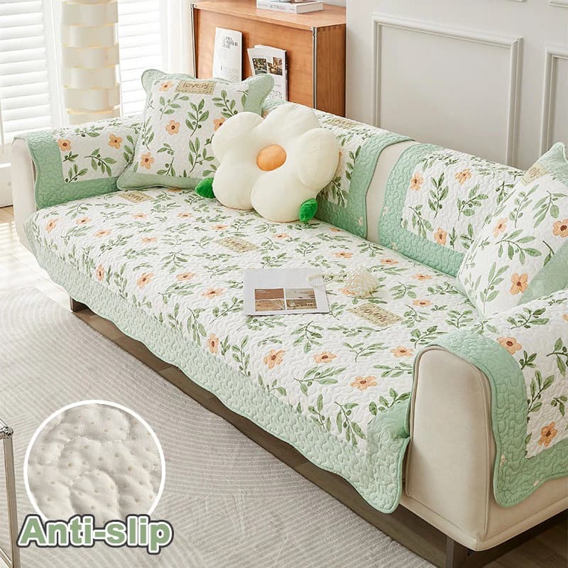 Anti-slip Floral Quilted Cover for All Seasons, Breathable, Suitable for Domestic Animals, Washable, for Living, Garden, Patio